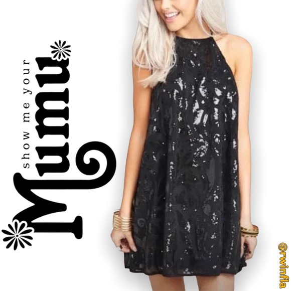 Show Me Your MuMu Dresses & Skirts - Mumu Gomez Mini Dress Fairy Glitzmother Black